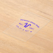 Winter Kersthuis blauwe candy canes geschat jaar Acryl Uitnodigingen (Laagn)