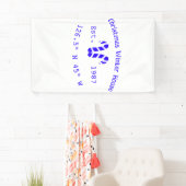 Winter Kersthuis blauwe candy canes geschatte jaar Spandoek (Insitu)