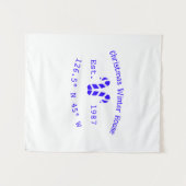 Winter Kersthuis blauwe candy canes geschatte jaar Wandkleed (Voorkant (horizontaal))