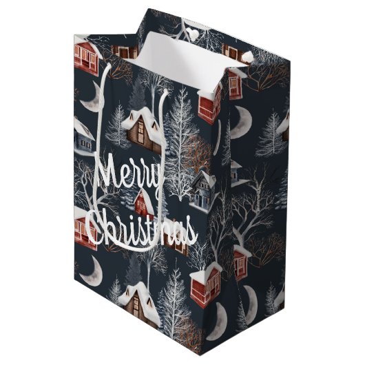 Winter Kersthut Medium Cadeauzakje (Voorkant Gekanteld)