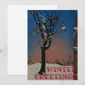 Winter kerstkaart label stijl (Voorkant / Achterkant)