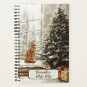 Winter Kerstkat On gedateerd Afsprakenboek Planner (Voorkant)