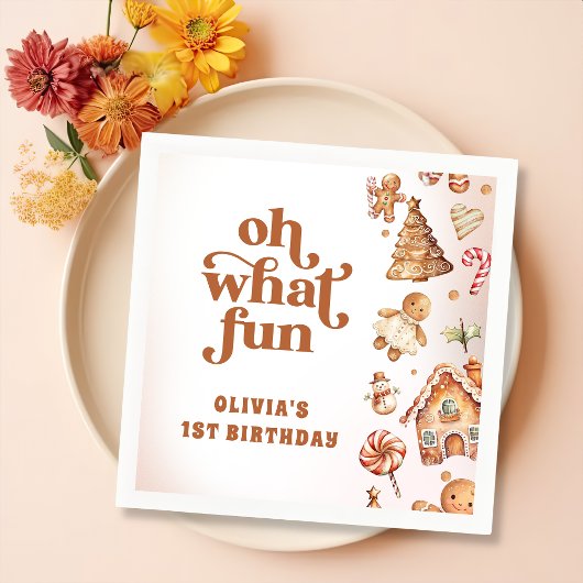 Winter Kerstkoekje Verjaardagsfeest Servet