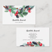 Winter Kerstkrans waterverf event planner Visitekaartje (Voorkant / Achterkant)