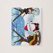 Winter Kerstman en een Sneeuwpop Legpuzzel (Verticaal)