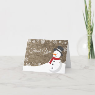 Winter Kerstman Jute Kerstkaart Bedankt