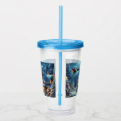 Winter/Kerstman/Kerstmis/Sneeuw Acryl Drinkbeker (Rechts)