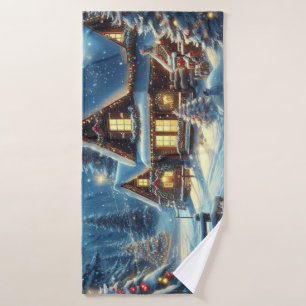 Winter/Kerstman/Kerstmis/Sneeuw Badhanddoek