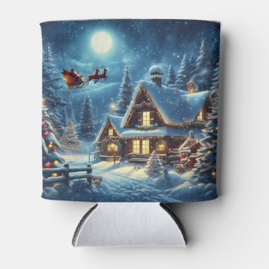 Winter/Kerstman/Kerstmis/Sneeuw Blikjeskoeler (Voorkant)