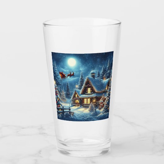Winter/Kerstman/Kerstmis/Sneeuw Glas (Voorkant)