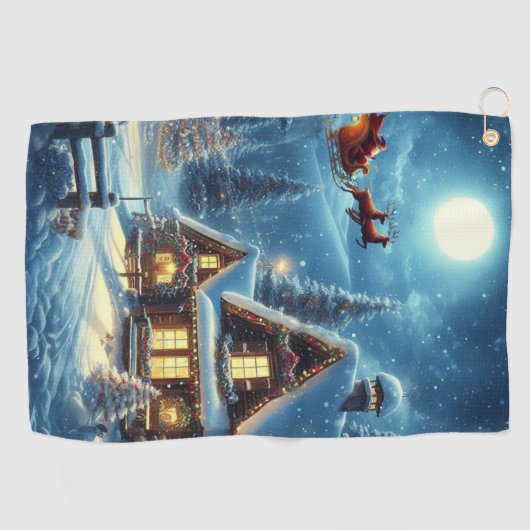 Winter/Kerstman/Kerstmis/Sneeuw Golfhanddoek (Horizontaal)