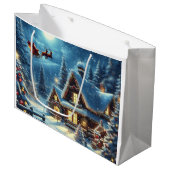 Winter/Kerstman/Kerstmis/Sneeuw Groot Cadeauzakje (Voorkant Gekanteld)