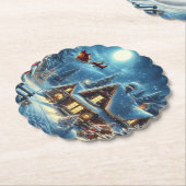 Winter/Kerstman/Kerstmis/Sneeuw Kartonnen Onderzetters (Gekanteld)