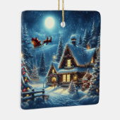 Winter/Kerstman/Kerstmis/Sneeuw Keramisch Ornament (Rechts)