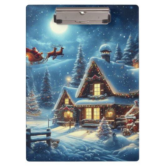 Winter/Kerstman/Kerstmis/Sneeuw Klembord (Voorkant)