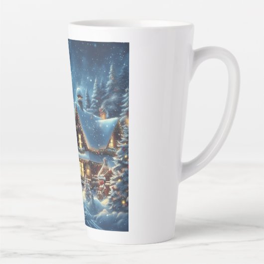 Winter/Kerstman/Kerstmis/Sneeuw Latte Mok (Rechts)