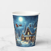Winter/Kerstman/Kerstmis/Sneeuw Papieren Bekers (Achterkant)