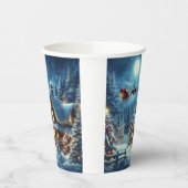 Winter/Kerstman/Kerstmis/Sneeuw Papieren Bekers (Links)