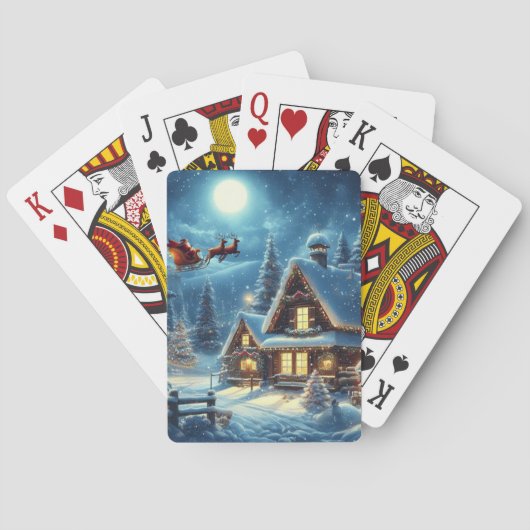 Winter/Kerstman/Kerstmis/Sneeuw Pokerkaarten (Achterkant)