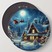 Winter/Kerstman/Kerstmis/Sneeuw Ronde Button 6,0 Cm (Voorkant /achterkant)