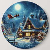 Winter/Kerstman/Kerstmis/Sneeuw Ronde Button 6,0 Cm (Voorkant)