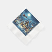 Winter/Kerstman/Kerstmis/Sneeuw Servet (Hoek)