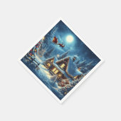 Winter/Kerstman/Kerstmis/Sneeuw Servet (Hoek)