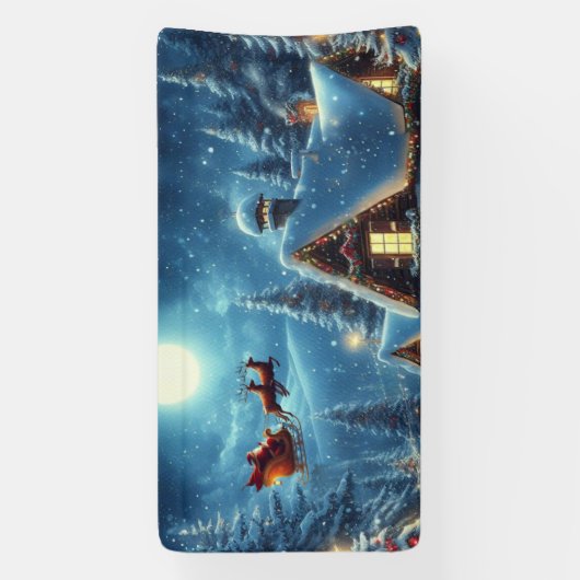 Winter/Kerstman/Kerstmis/Sneeuw Spandoek (Verticaal)