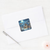 Winter/Kerstman/Kerstmis/Sneeuw Vierkante Sticker (Envelop)