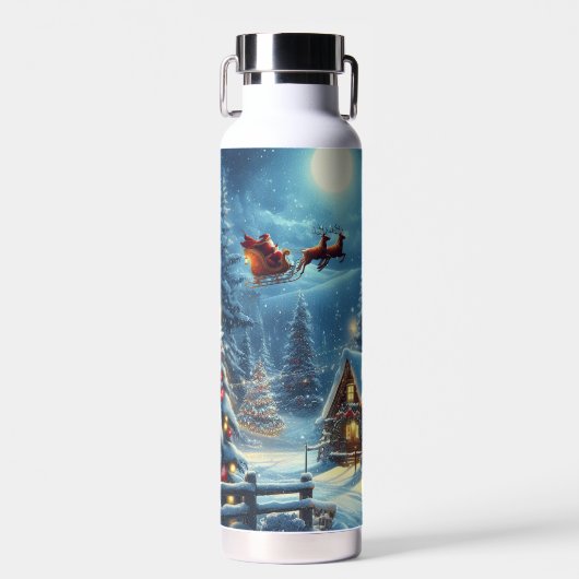 Winter/Kerstman/Kerstmis/Sneeuw Waterfles (Voorkant)