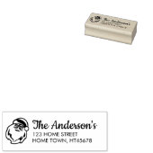 Winter Kerstman Retouradres Rubberstempel (Gestempeld)