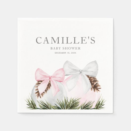 Winter-kerstmeisje Baby shower Papier Napkins Servet (Voorkant)