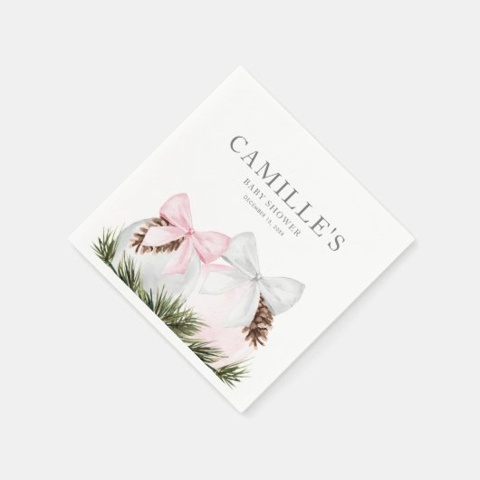 Winter-kerstmeisje Baby shower Papier Napkins Servet (Hoek)