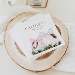 Winter-kerstmeisje Baby shower Papier Napkins Servet<br><div class="desc">Een elegant meisje baby shower papieren luiers. Ontworpen met roze en witte kerstversieringen met waterverf. Klik op de knop "Verder aanpassen" om deze te bewerken. Overeenkomende objecten in ons ontwerp van Cava-partij in winkel</div>