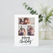 Winter Kerstmis 3 Foto Collage Holiday Briefkaart (Staand voorkant)