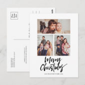 Winter Kerstmis 3 Foto Collage Holiday Briefkaart (Voorkant / Achterkant)