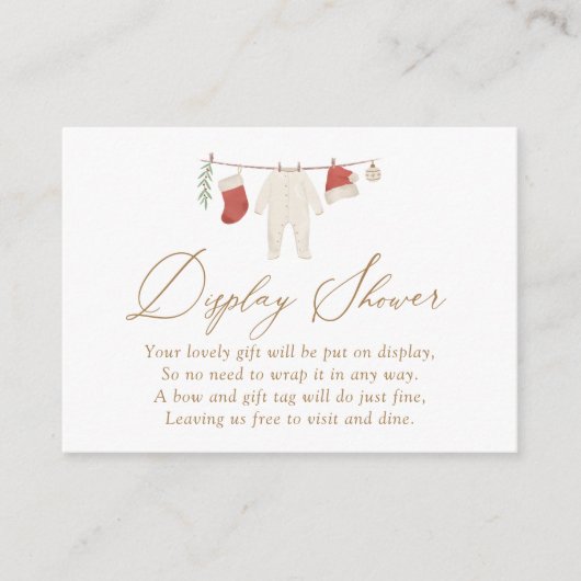 Winter Kerstmis Baby Kleding Display Douche Informatiekaartje (Voorkant)