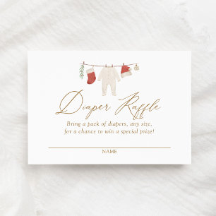 Winter Kerstmis Baby Kleding Luier Raffle Ticket Informatiekaartje