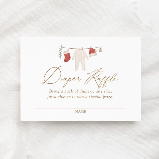 Winter Kerstmis Baby Kleding Luier Raffle Ticket Informatiekaartje