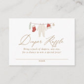 Winter Kerstmis Baby Kleding Luier Raffle Ticket Informatiekaartje (Voorkant)