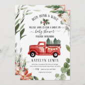 Winter Kerstmis Baby shower uitnodiging (Voorkant / Achterkant)