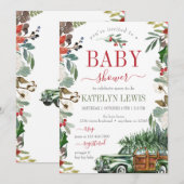 Winter Kerstmis Baby shower uitnodiging (Voorkant / Achterkant)