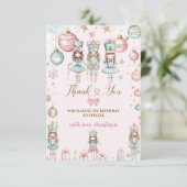 Winter Kerstmis Ballerina's Meisje Verjaardag Bedankkaart (Staand voorkant)