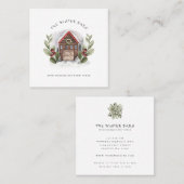 Winter Kerstmis Barn Weddenschap Venue Vierkante Visitekaartje (Voorkant / Achterkant)
