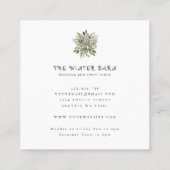 Winter Kerstmis Barn Weddenschap Venue Vierkante Visitekaartje (Achterkant)