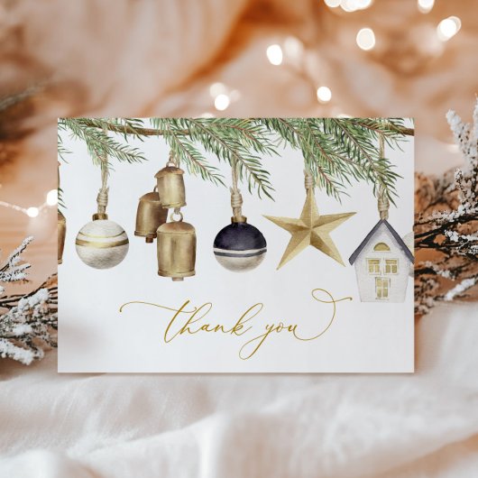 Winter Kerstmis bedankje Bedankkaart