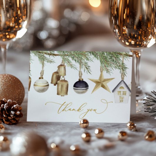 Winter Kerstmis bedankje Bedankkaart