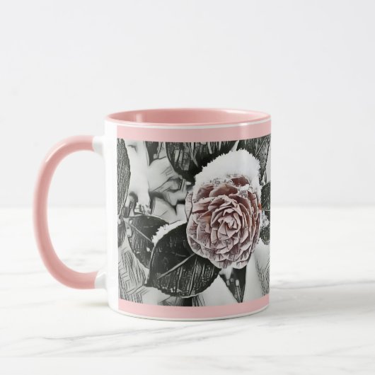 Winter, Kerstmis, Besneeuwde, Bevroren Roos Tekeni Mok (Links)