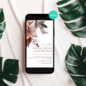 Winter Kerstmis Bloem Water Kleur Trouwen Kaart