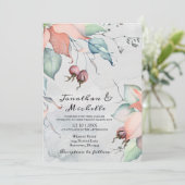 Winter Kerstmis Bloemen Christelijke bruiloft Kaart (Staand voorkant)